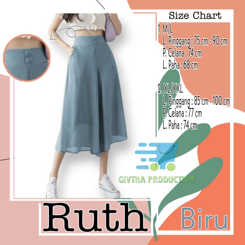 Celana Sifon Casual wanita gaya korea model terbaru - Givtha Ruth Pants