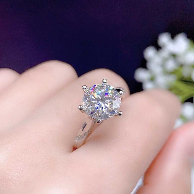 Cincin Berlian Platinum Aksesori Fashion Wanita Kawin Perak Kristal Rings