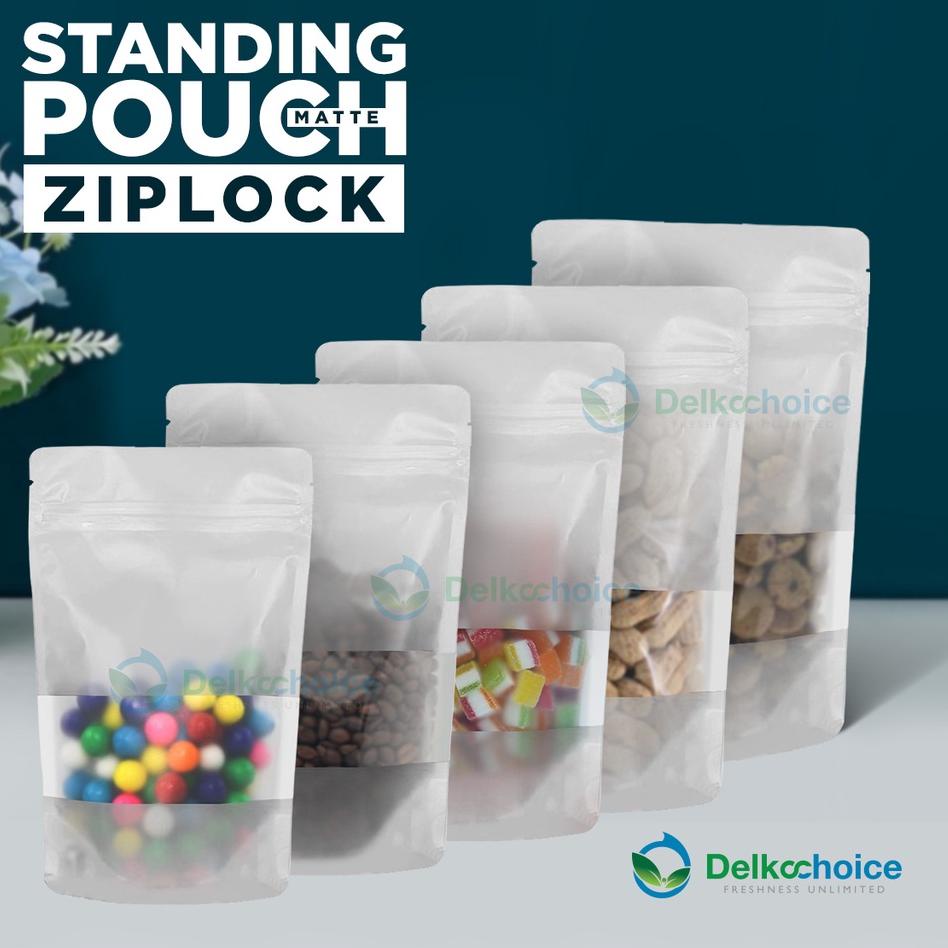 Jual Standing Pouch Matte Window Varian Plastik Klip Kemasan Makanan Sealer Makanan