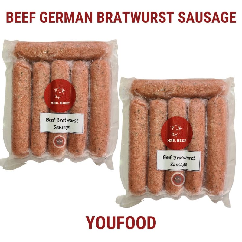 

Sosis Sapi German - Premium Beef German Sausage / Bratwurst 500gr