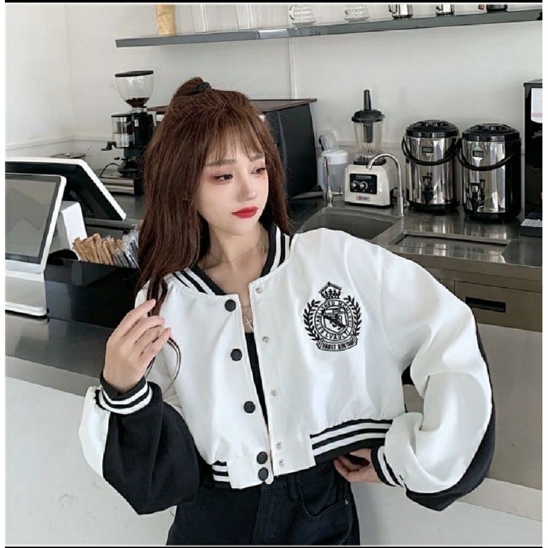 crop baseball / varsity crop korean style / VINTAGE CROP BASEBALL