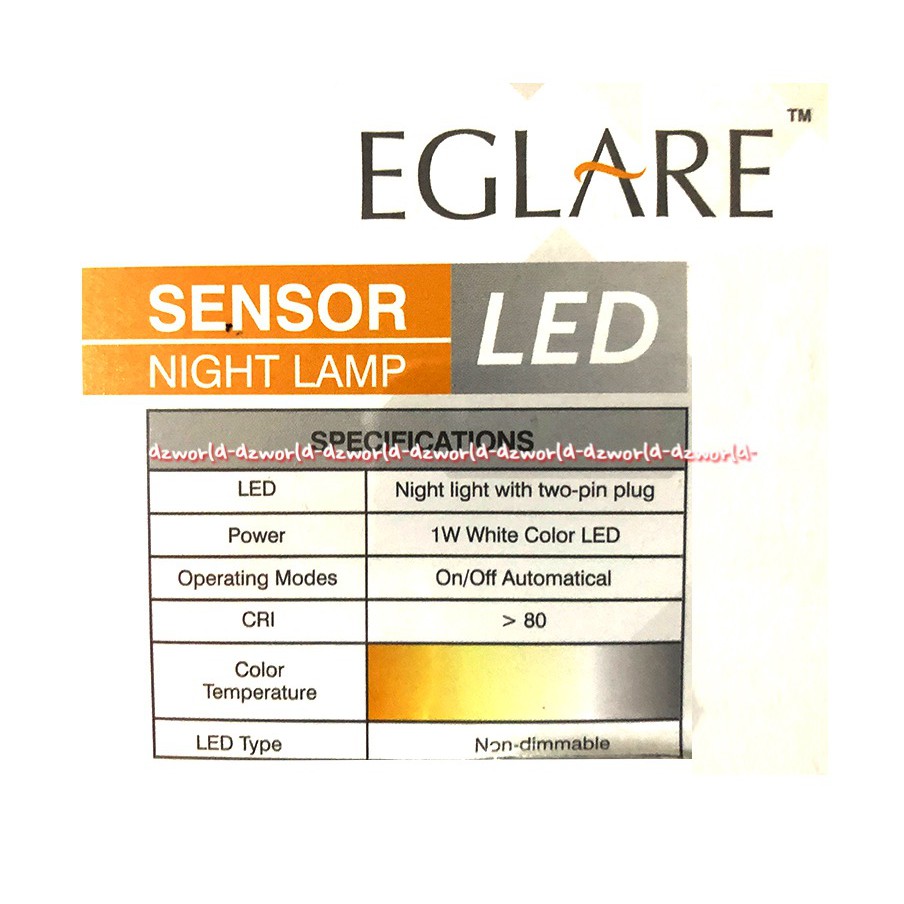 Eglare Sensor Night Light LED Lampu Tidur Dengan Sensor Cahaya Gelap