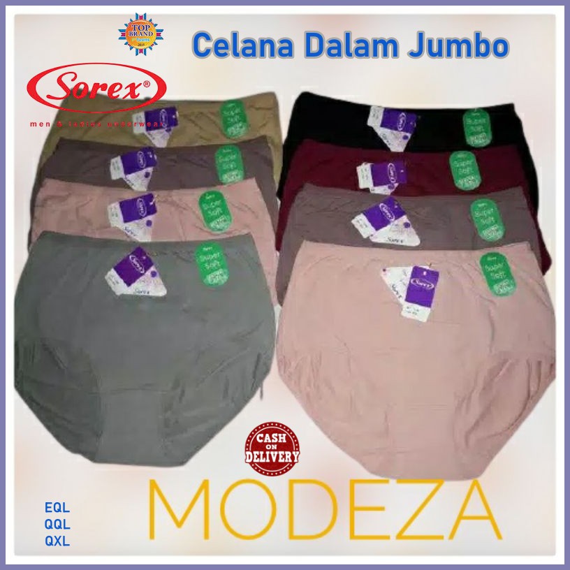 CD Sorex 1248 Lusinan | Celana Dalam Wanita Bahan Katun SuperSoft Jumbo XXXL - XXXXXL