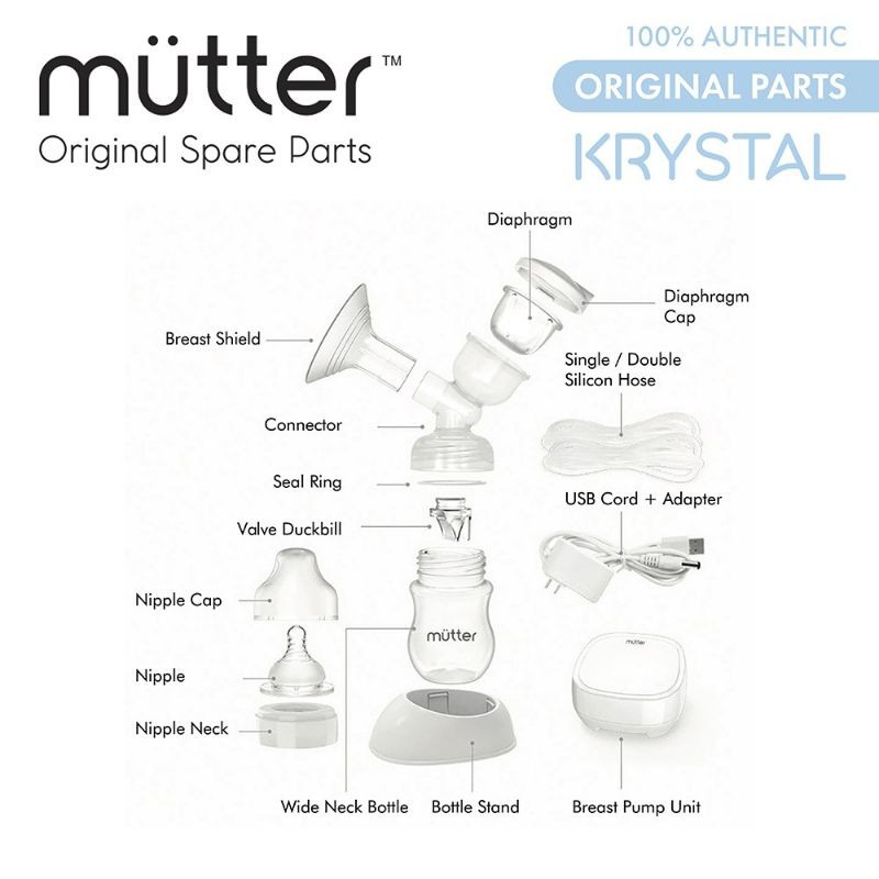 Mutter Spare Part untuk Krystal Valve Corong Charger Selang Diafragma