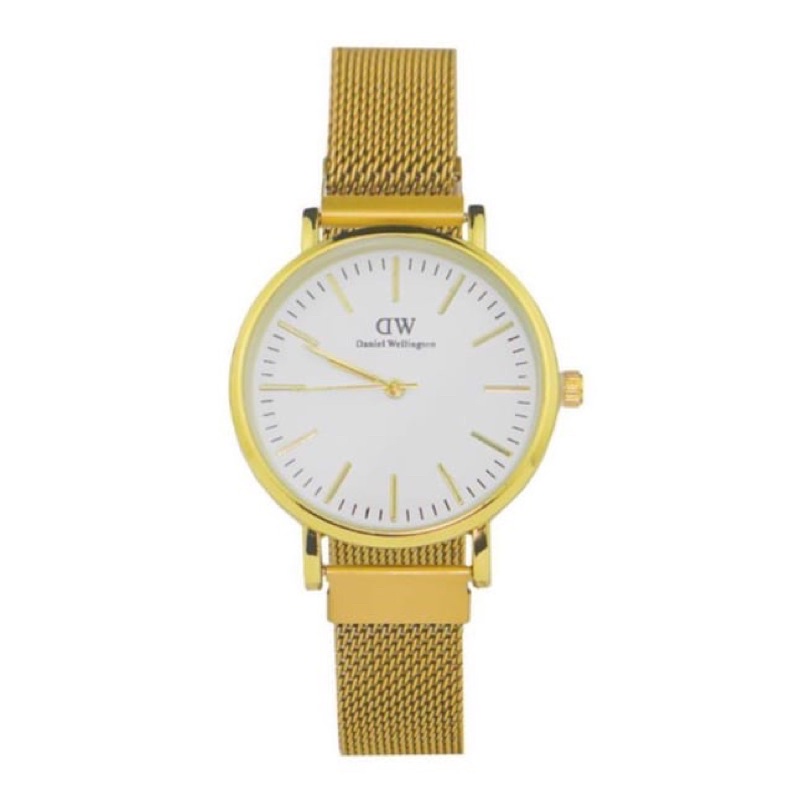 FREE BATERAI Jam Tangan Wanita Best Seller-GOLD PUTIH