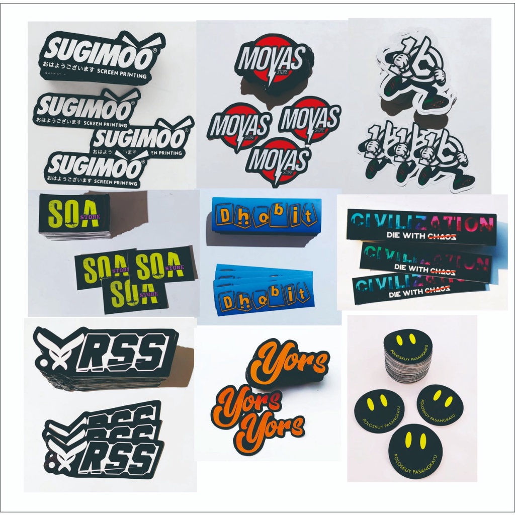 

Stiker Custom Graftac distro brand cetak jasa sticker desain (90-120pcs) media promosi Logo vinil Toko