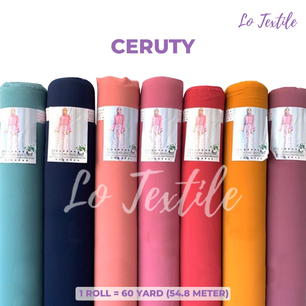 Kain  Ceruty Baby Doll 1 Roll 60 Yard- Kain Ceruti Bahan Hijab Kerudung Gamis