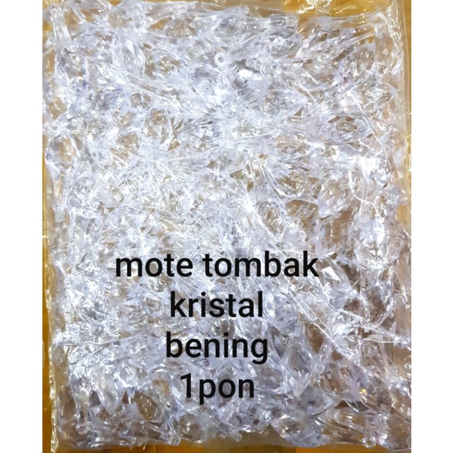 Mote Tombak Kristal Bunga Bening 1pon