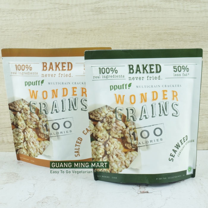 

PPUFF Multrigrain Crackers Wonder Grains Salted Caramel / Seaweed 25gr