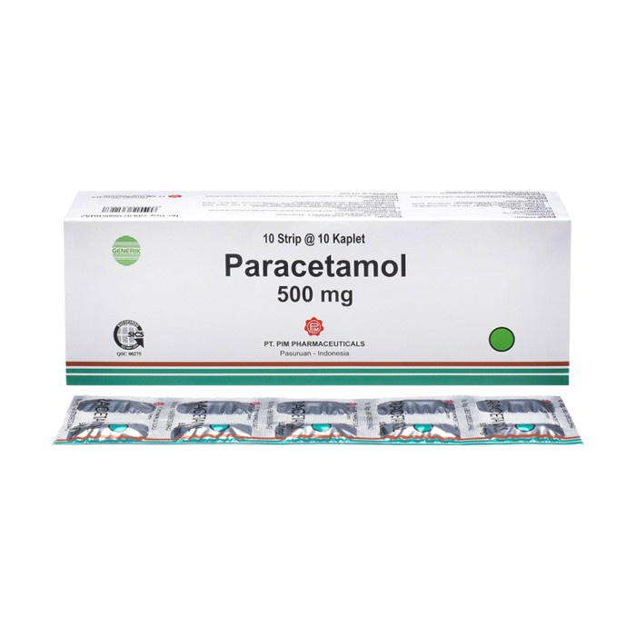 PARACETAMOL PIM 500Mg BOX Parasetamol 100 Tab - Obat Demam Penurun Panas