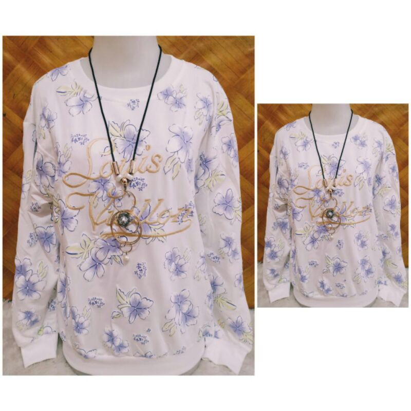 FILLYS Atasan Kaos Babyterry Import Bordir dan Motif Sablon Timbul Jumbo