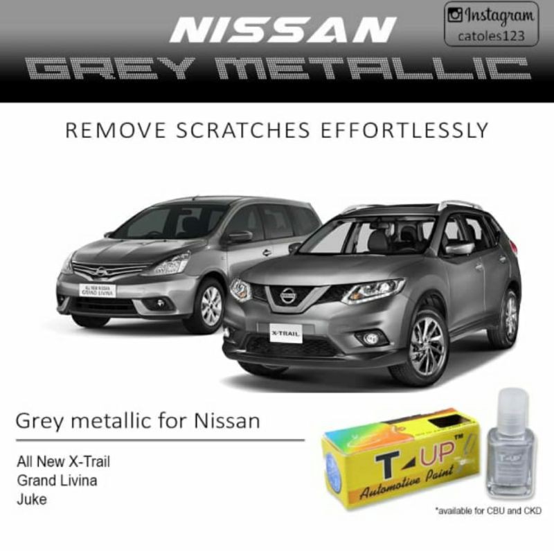 T-Up cat oles  Nissan grey metallic contoh cat Nissan abu abu cat grey metallic Nissan livina juke