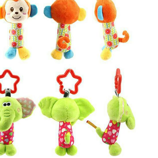 Mainan gantung untuk stroller bayi / mainan bayi rattle / boneka bunyi - A - Dog