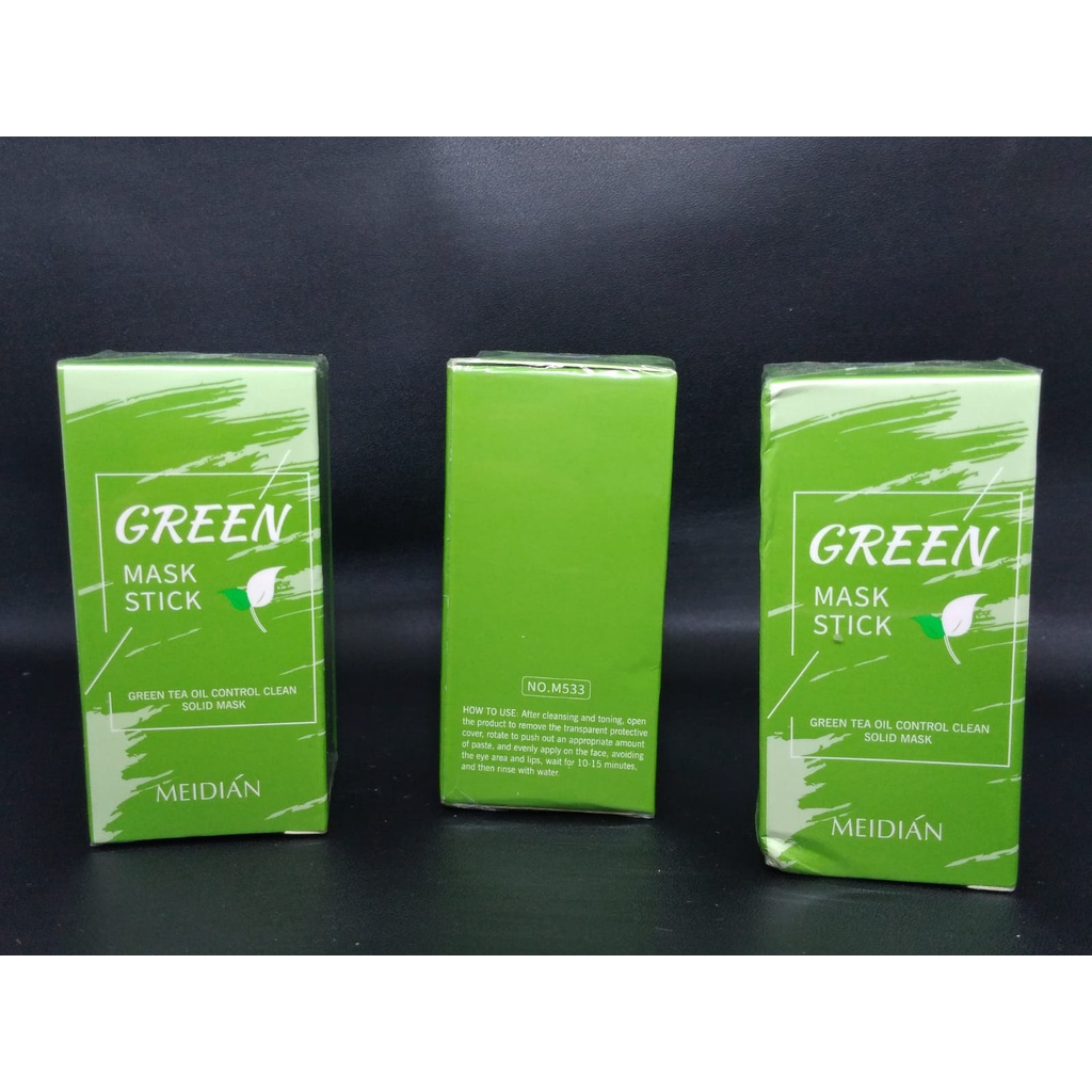 Meidian Green Mask Stick 40gr Original Green Tea Mask Stick Oil Control Clean Solid Mask Cleansing Mask Menyeimbangkan Minyak Pada Kulit Mengangkat Sel Kulit Mati Menutrisi Kulit