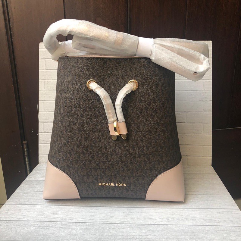 Tas MK orig- Michael Kors mercer gallery medium in sign brown powder blush (pelunasan PO)