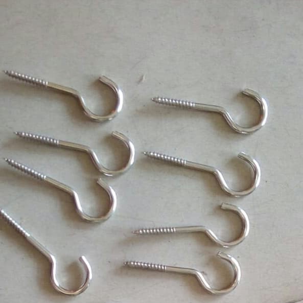 SKRUP TANDA TANYA/ SKRUP GANTUNG #14 / GANTUNGAN SANGKAR / KAIT BESI / SCREW HOOK / SEKRUP