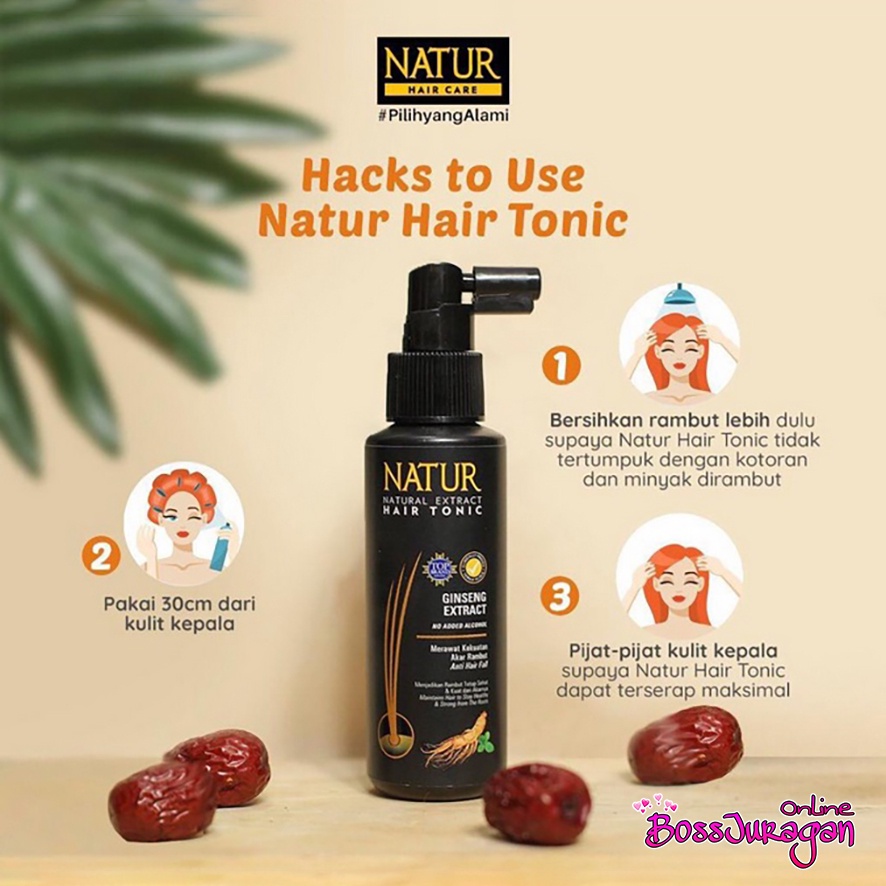 (BOSS) NATUR Natural Extract Hair Tonic Aloe Vera Extract | Ginseng Extract - 50ml / 90ml