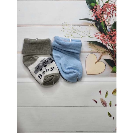 isi 2 pasang kaos kaki bayi cewe cowo ukuran 8-13cm kualitas import