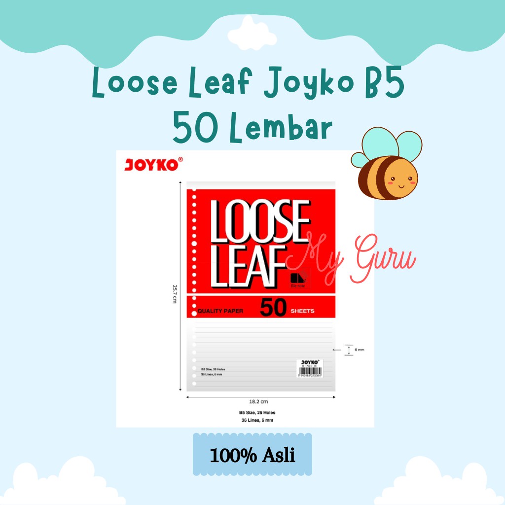 

[PAK] LOOSE LEAF / KERTAS BERGARIS ISI BINDER JOYKO B5 50 LEMBAR