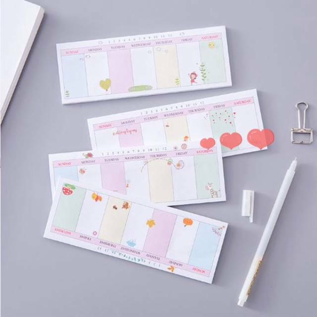 

STICKY NOTES WEEKLY PLANNING MEMO