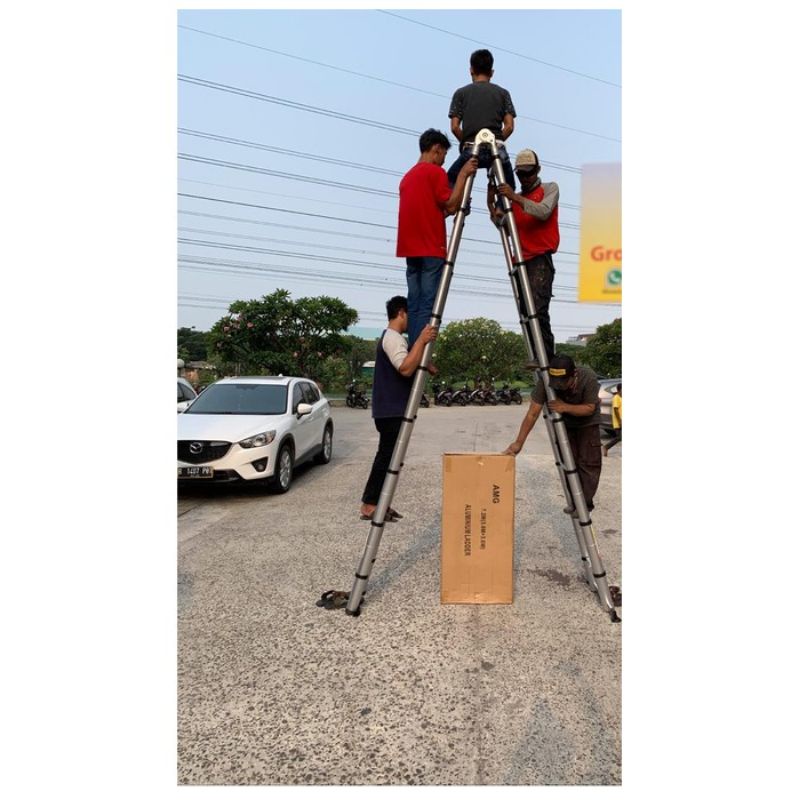 Tangga aluminium teleskopik 7.2 meter double Teleskopik