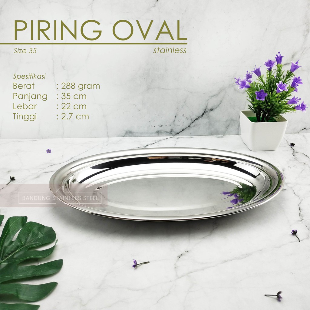 Piring saji oval stainless steel ikan sate murah