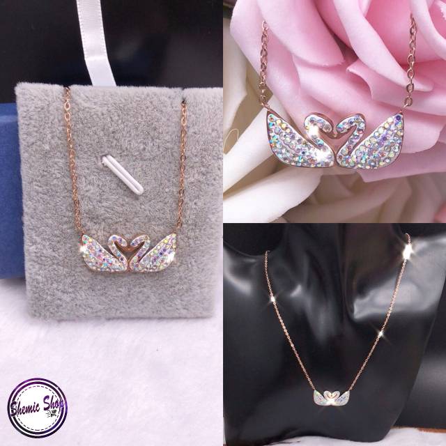 RESTOCK Kalung Love Swan Swarovski