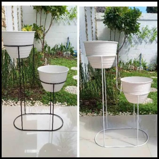 Jual Standing Rak Pot Bunga Besi Minimalis Hitam Shopee Indonesia