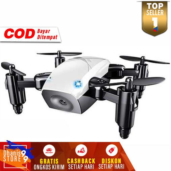 Drone Mini Pocket Foldable Dron Kecil Mainan Anak Pesawat Terbang Helikopter Remote Control Tanpa Kamera Drown Murah