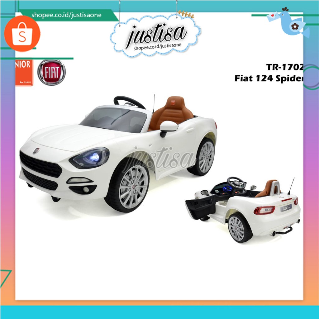 Promo !! Mainan Anak Mobil Aki Junior Fiat 124 Spider TR-1702 - Mainan Mobil anak Remote control dengan aki