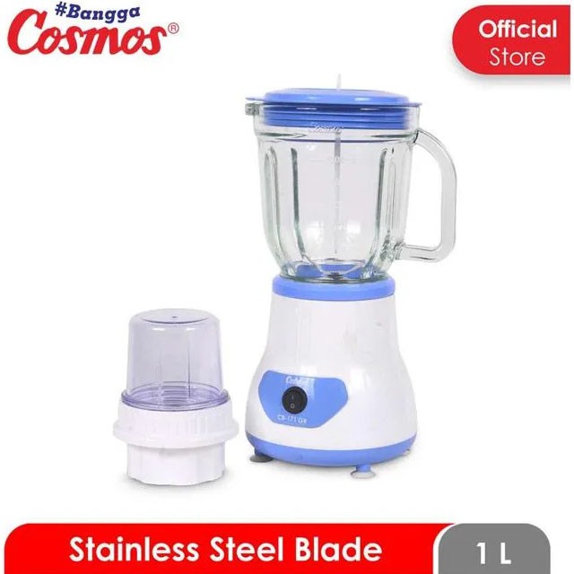 Cosmos CB-171GR Blender Jar Gelas Kapasitas 1 L Dengan Pisau Stainless