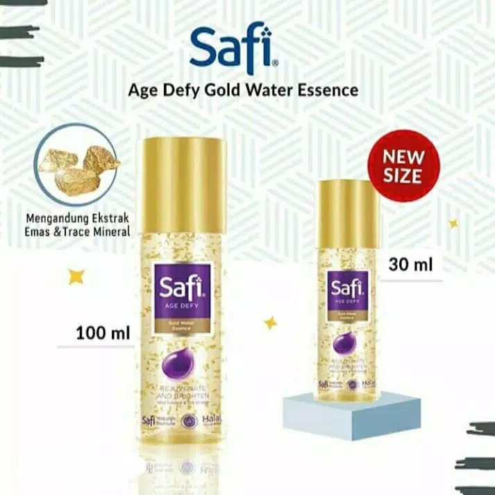 

Safi Age Defy Gold Water Essence Besar 100 ml & Kecil 30 ml