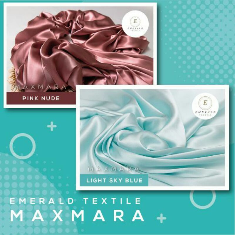 ( BUKAN HIJAB ) 1 METER Kain Satin Charmuse Maxmara Silk Premium ( HARGA PER 1 METER KAIN )