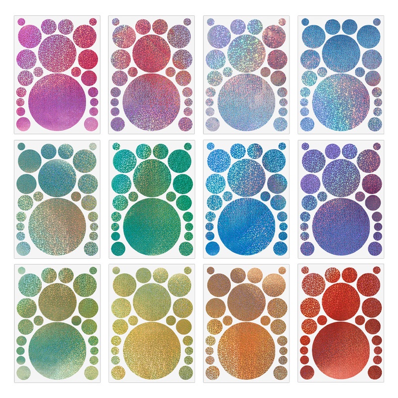 Stiker Dinding Bahan PVC Motif Laser Dot Warna-Warni Untuk Dekorasi Kamar Anak
