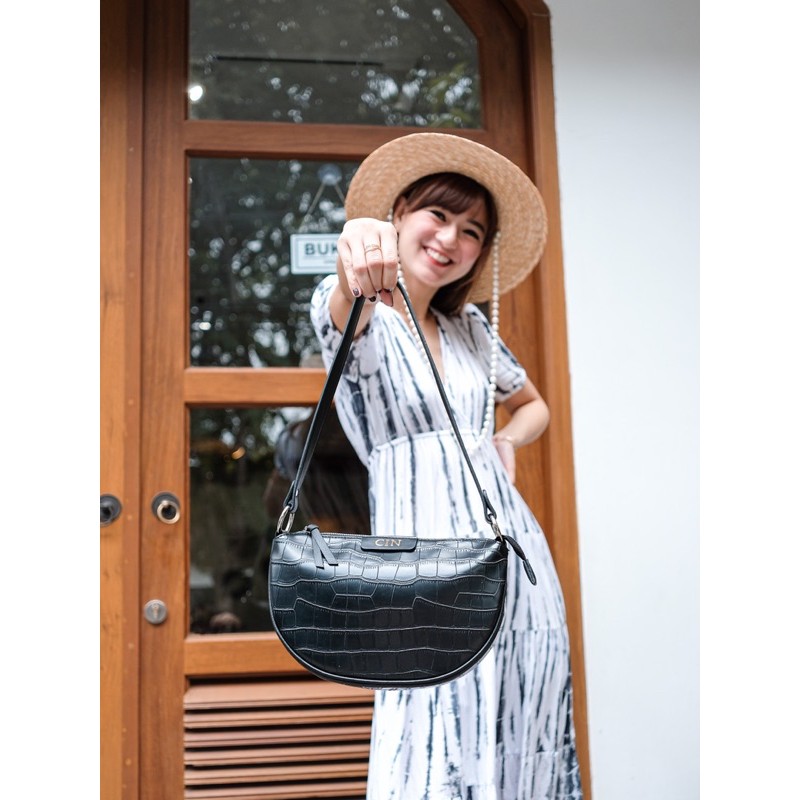 Nonataliashop - Josie Croco Tas Bahu / Baguette Bag (Free 2 Huruf)
