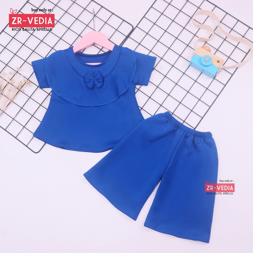 Set Kylie Anak POLOS uk 1-4 Tahun / 1 set Atasan Bawahan Kulot Anak Perempuan Baju Import