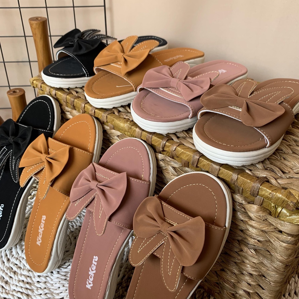 sandal SLOP KELINCI 5 cewek fashion sendal santai termurah terlaris alas halus SANDAL SLOP WANITA FLAT TEPLEK TERBARU KEKINIAN SENDAL SELOP PEREMPUAN SLIP CEWEK SLIDE IBU PESTA KONDANGAN Ramadan Sale Sandal Teplek Sintetis KELINCI