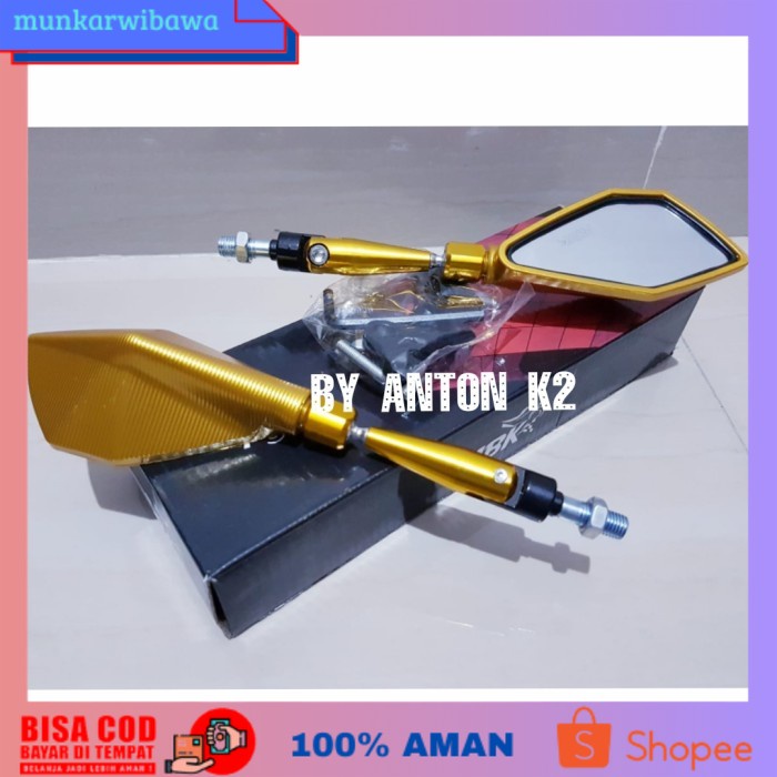 (BISA COD) KACA SPION AKSESORIS VARIASI MOTOR SATRIA FU-SHOGUN 110-SHOGUN 125 NR - Gold