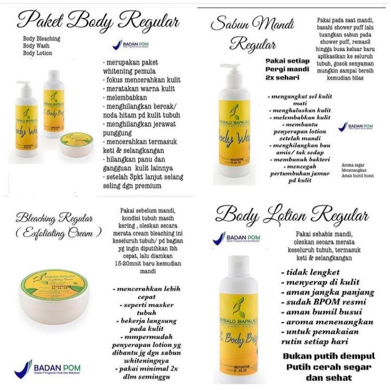 paket reguler bimbalo bapalalo