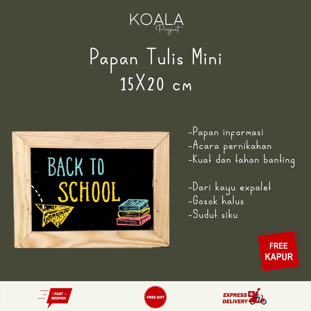 

PAPAN TULIS KAPUR HITAM BLACKBOARD CHALKBOARD 15X20 CM KOALA PROJECT