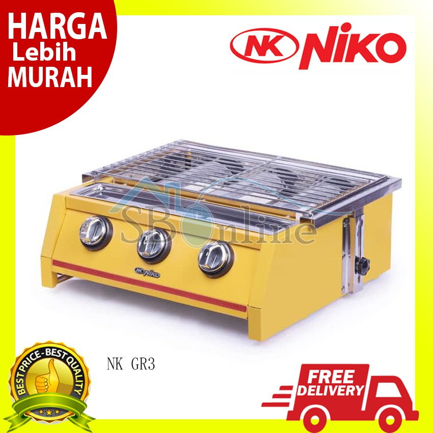 NIKO Kompor Gas Panggang 3 Tungku NK-GR3 - Peralatan Masak