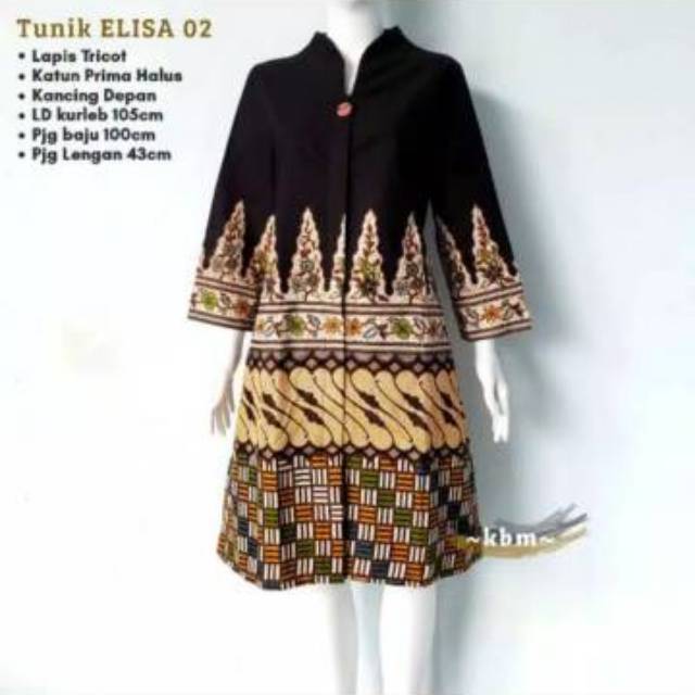 Tunik elisa lapis tricod dan kemeja furing