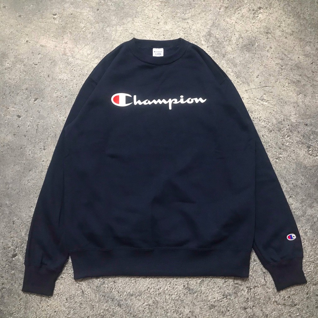Jaket Sweater Crewneck CHAMP BASIC SCRIPT  – Edition Trendy Casual Unisex Good Brand Quality Stylish