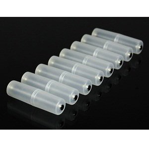 AAA to AA Batteries Case with Bottom Positive Electrode - Transparent