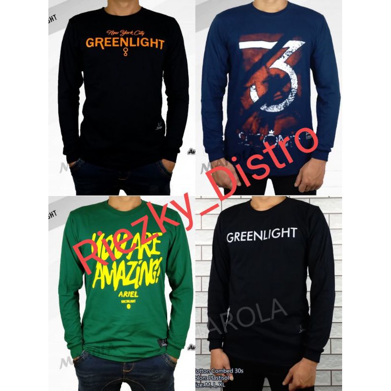 Terlaris Kaos Greenlight Ariel Lengan panjang Murah Bestseller