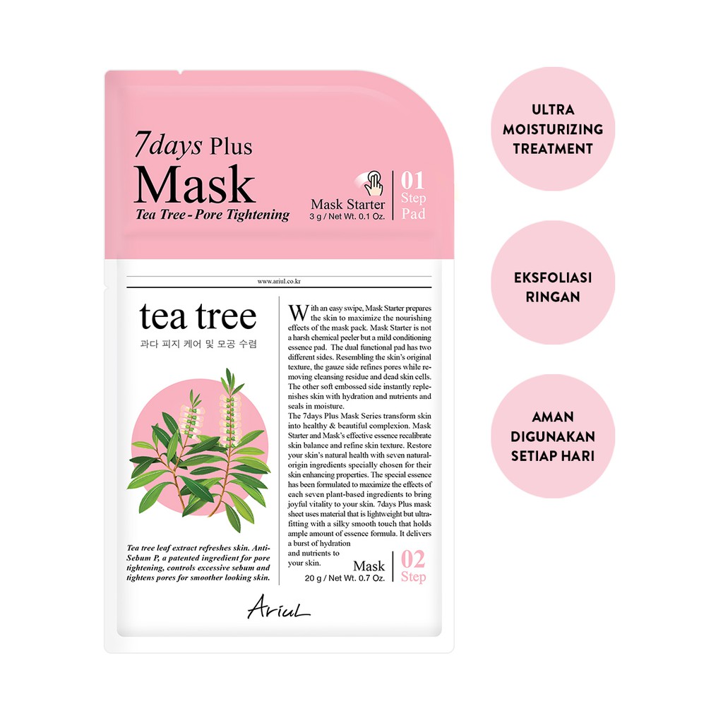 Ariul 7Days Plus Mask - Tea Tree - Size: 20 gr - Edit by Sociolla