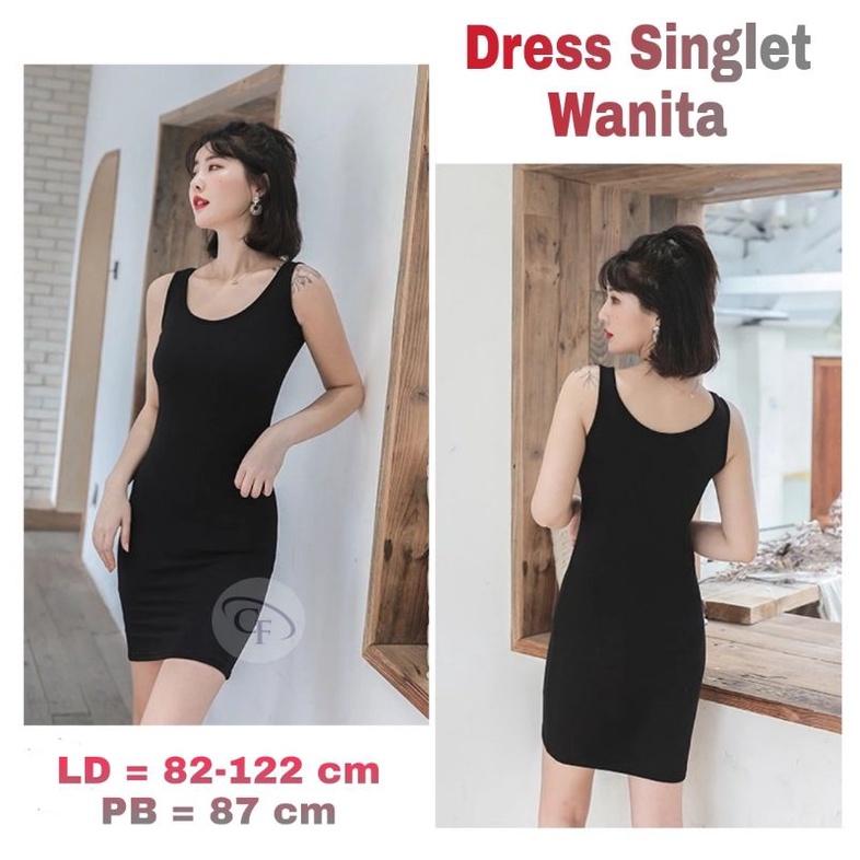 Dress Singlet / Tanktop Dress / Singlet Panjang Wanita / Tank Top Panjang Wanita