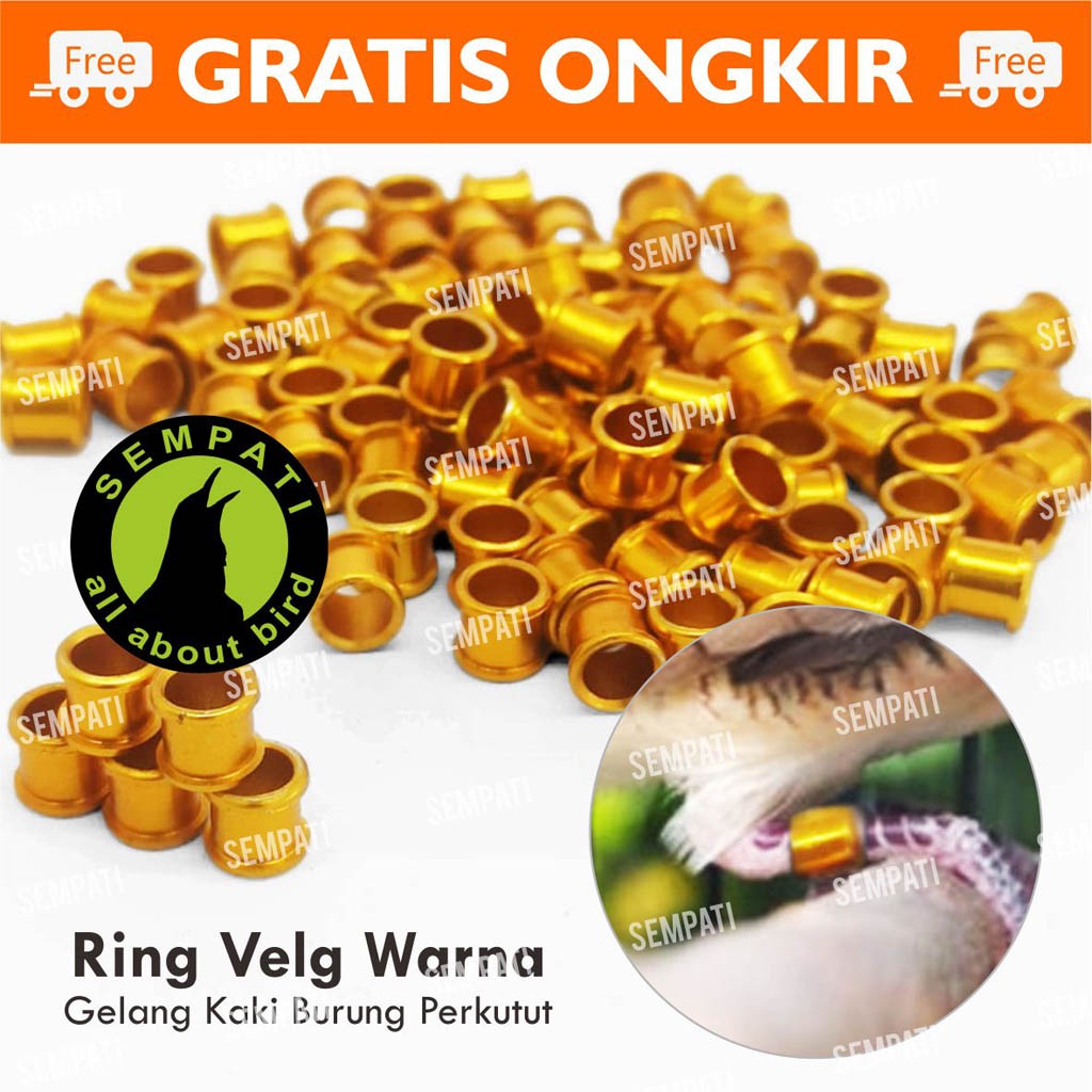 Ring Kaki Burung Perkutut Ring Velg Warna Tanpa Nama 4,5 Mm Gelang Alumunium Cincin Tanpa Nama Ring Penanda Kaki Burung Perkutut 4,5mm