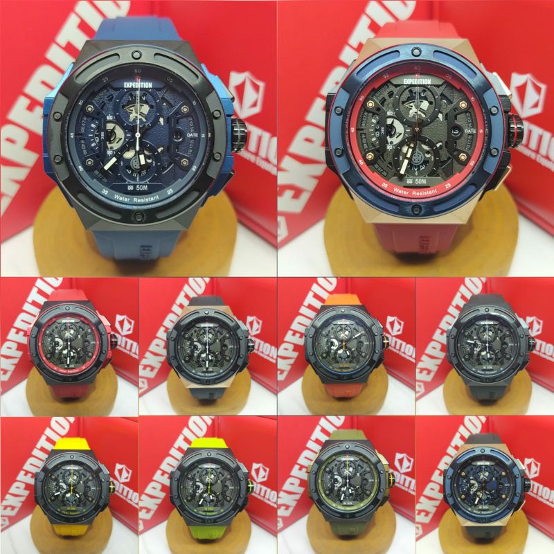 Jam Tangan Pria Expedition 6818 E6818 EXP6818 Tali Karet Sport