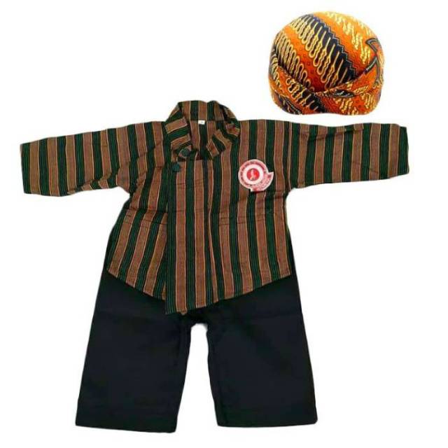Set Surjan lurik anak/ 1 set baju surjan lurik anak